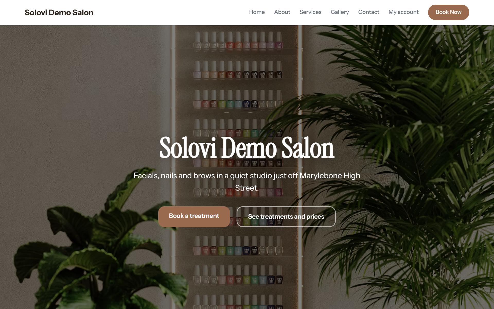 Solovi Demo Salon, a working example site